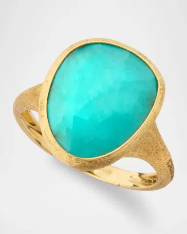 Marco Bicego 18K Lunaria Ring with Turquoise, Size 7 | Thumbnail 3 Marco Bicego 18K Lunaria Ring with Turquoise, Size 7 | Thumbnail 3