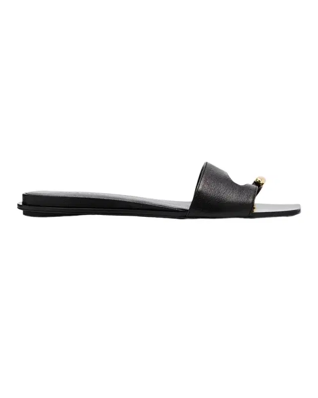 Tory Burch Pierced Leather Toe Ring Flat Sandals