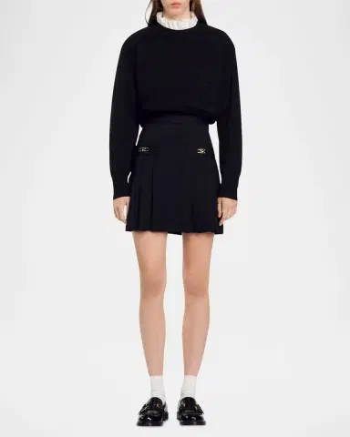 Sandro Rebeca Stitched Pleat Mini Skirt | Thumbnail 2