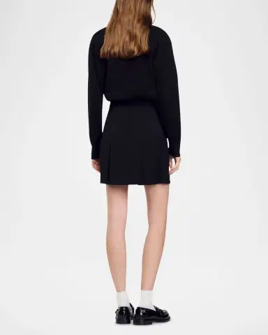Sandro Rebeca Stitched Pleat Mini Skirt | Thumbnail 3