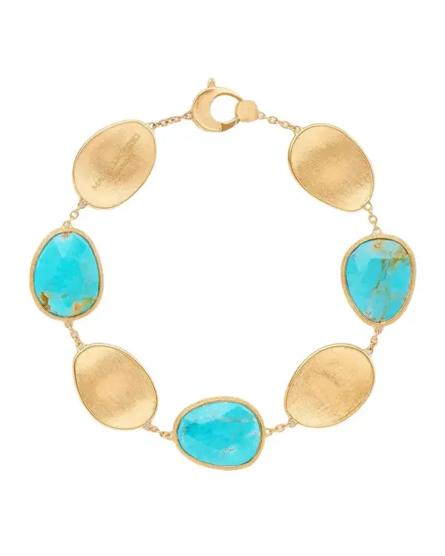 18K Lunaria Bracelet with Turquoise