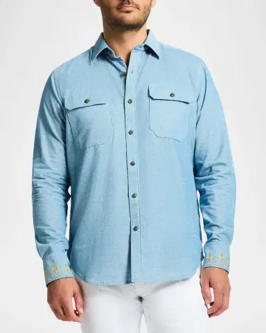 Robert Graham Men's Embroidered Corduroy Shirt Jacket | Thumbnail 4 Robert Graham Men's Embroidered Corduroy Shirt Jacket | Thumbnail 4