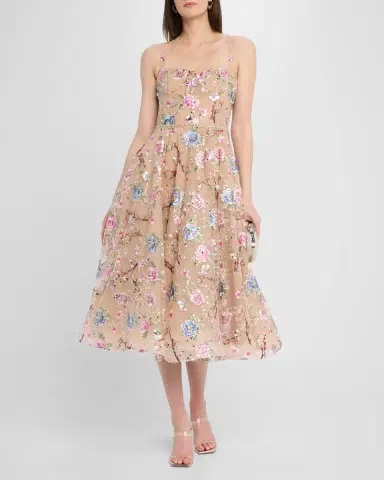 Bronx and Banco Mademoiselle Beaded Embroidered Midi Dress | Thumbnail 2 Bronx and Banco Mademoiselle Beaded Embroidered Midi Dress | Thumbnail 2