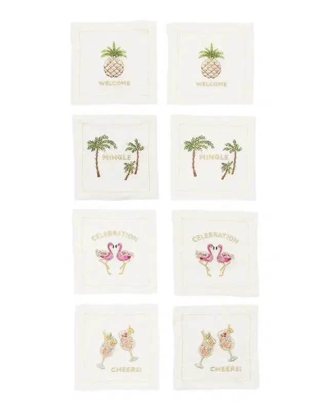 Kim Seybert Mingle Embroidered Cocktail Napkins, Set of 8