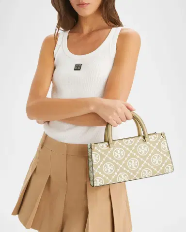 Tory Burch Small T Monogram East-West Leather Tote Bag | Thumbnail 6 Tory Burch Small T Monogram East-West Leather Tote Bag | Thumbnail 6