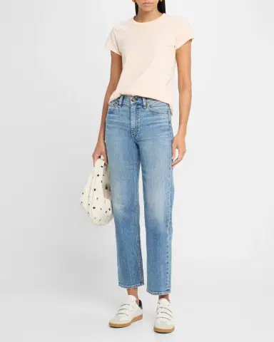 rag & bone Harlow Mid-Rise Ankle Straight Jeans | Thumbnail 2