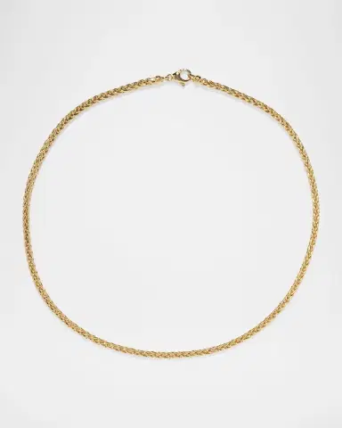 AZLEE 18K Small Woven Chain Necklace | Thumbnail 2