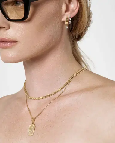 AZLEE 18K Small Woven Chain Necklace | Thumbnail 1