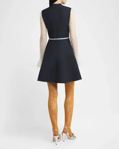 Valentino Garavani Embroidered Crepe Couture Mini Dress | Thumbnail 3 Valentino Garavani Embroidered Crepe Couture Mini Dress | Thumbnail 3