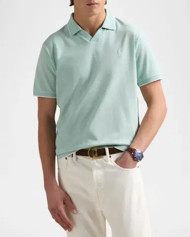 Polo Ralph Lauren Men's Jacquard Mesh Polo Shirt | Thumbnail 4 Polo Ralph Lauren Men's Jacquard Mesh Polo Shirt | Thumbnail 4