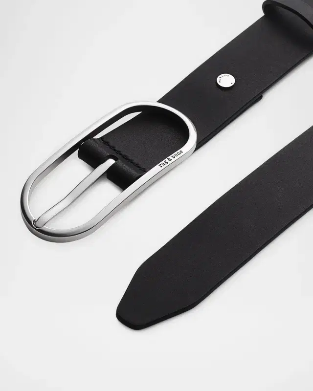 Rebound Logo Engraved Leather Belt