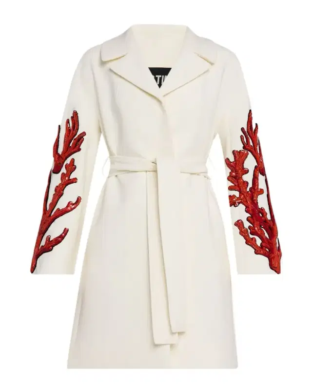 Coral Patches Vienna Wrap Coat