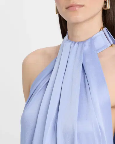 Stella McCartney Envers Draped Satin Halterneck Dress | Thumbnail 5