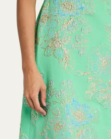 Rickie Freeman for Teri Jon Strapless Metallic Floral Jacquard Gown | Thumbnail 5 Rickie Freeman for Teri Jon Strapless Metallic Floral Jacquard Gown | Thumbnail 5