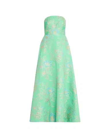 Rickie Freeman for Teri Jon Strapless Metallic Floral Jacquard Gown | Thumbnail 1 Rickie Freeman for Teri Jon Strapless Metallic Floral Jacquard Gown | Thumbnail 1