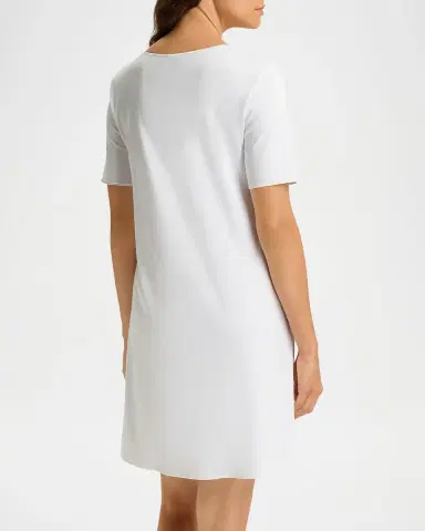 Hanro Silk-Trim Mercerized Cotton Nightgown | Thumbnail 3 Hanro Silk-Trim Mercerized Cotton Nightgown | Thumbnail 3