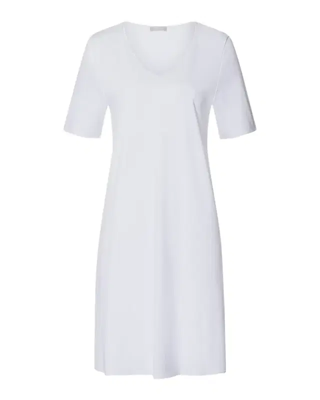 Silk-Trim Mercerized Cotton Nightgown