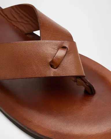 Paul Stuart Men's Damascus Leather Flip-Flops | Thumbnail 3 Paul Stuart Men's Damascus Leather Flip-Flops | Thumbnail 3
