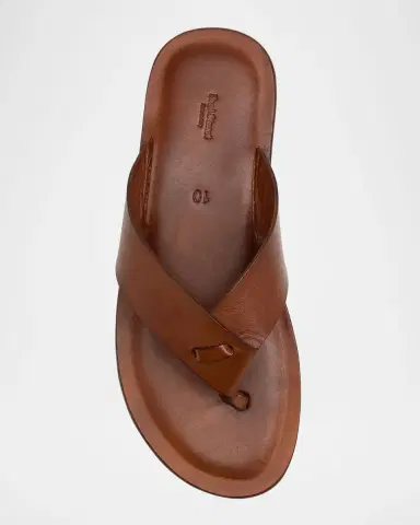 Paul Stuart Men's Damascus Leather Flip-Flops | Thumbnail 4 Paul Stuart Men's Damascus Leather Flip-Flops | Thumbnail 4