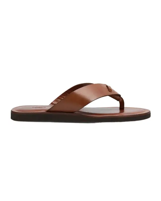Paul Stuart Men 's Damascus Leather Flip-Flops