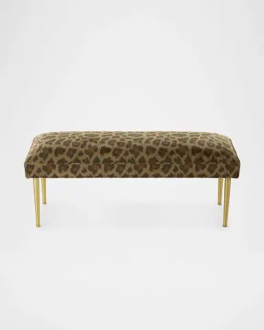 Haute House Kylee Leopard Bench, 42" | Thumbnail 2 Haute House Kylee Leopard Bench, 42" | Thumbnail 2