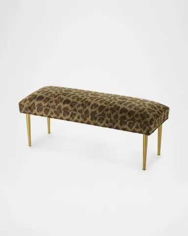 Haute House Kylee Leopard Bench, 42" | Thumbnail 3 Haute House Kylee Leopard Bench, 42" | Thumbnail 3