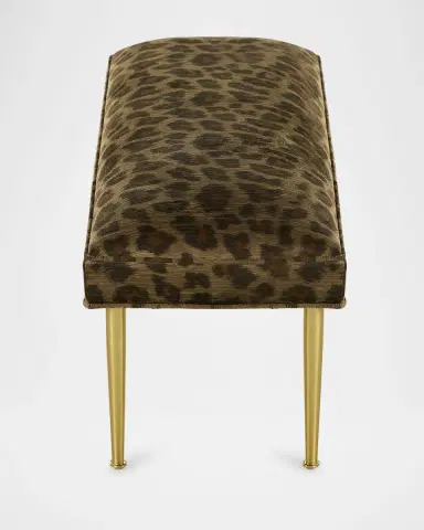 Haute House Kylee Leopard Bench, 42" | Thumbnail 4 Haute House Kylee Leopard Bench, 42" | Thumbnail 4