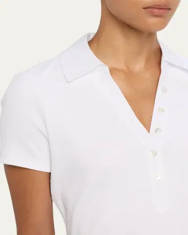 Veronica Beard Kearney Short-Sleeve Polo Tee | Thumbnail 5 Veronica Beard Kearney Short-Sleeve Polo Tee | Thumbnail 5