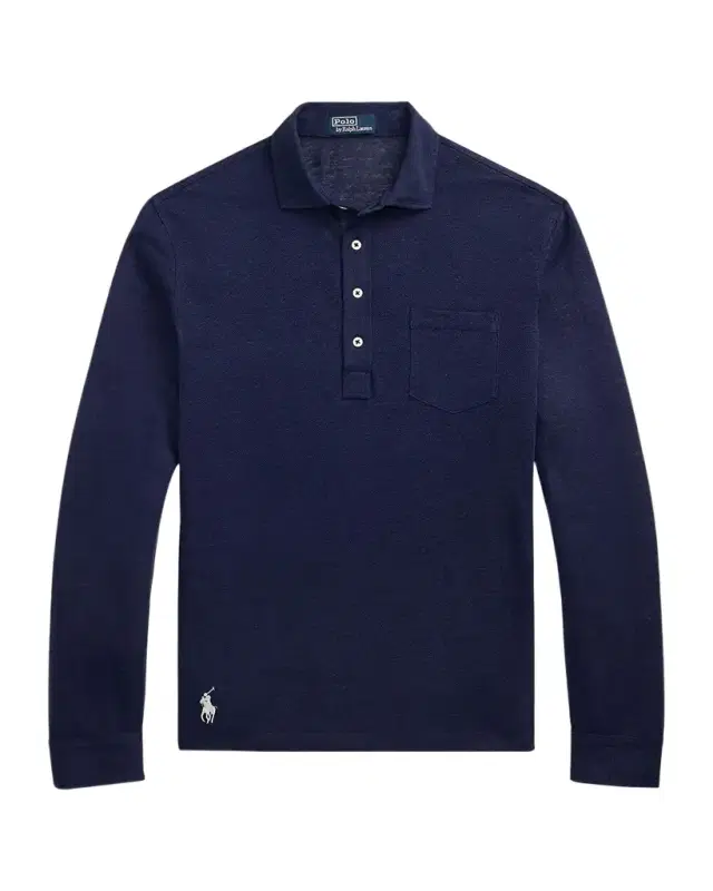 Men 's Linen Mesh Polo Shirt