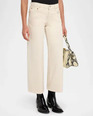 RE/DONE Mid-Rise Wide-Leg Crop Jeans | Thumbnail 4