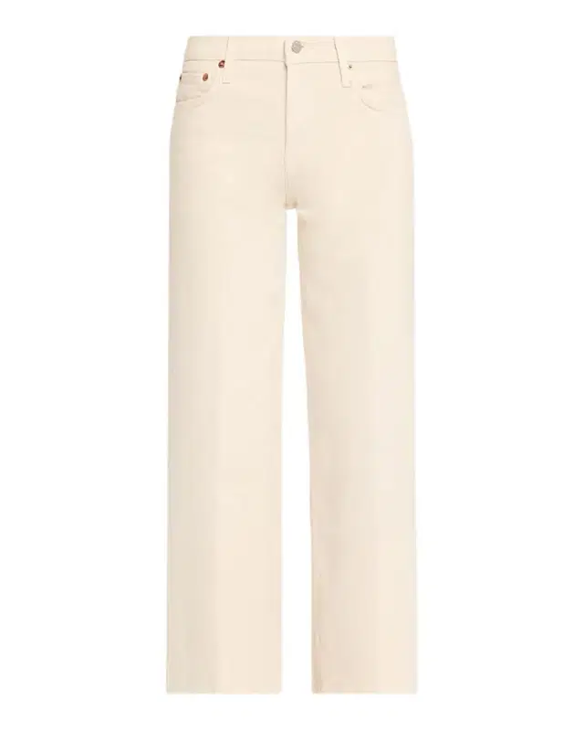 Mid-Rise Wide-Leg Crop Jeans