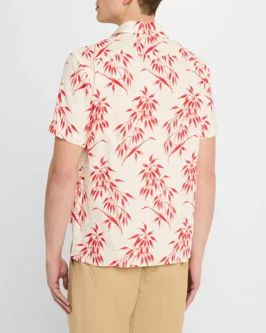 Orlebar Brown Men's Hibbert Bamboo Print Short-Sleeve Sport Shirt | Thumbnail 3