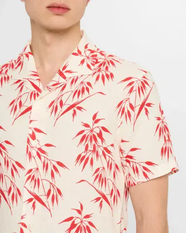Orlebar Brown Men's Hibbert Bamboo Print Short-Sleeve Sport Shirt | Thumbnail 5