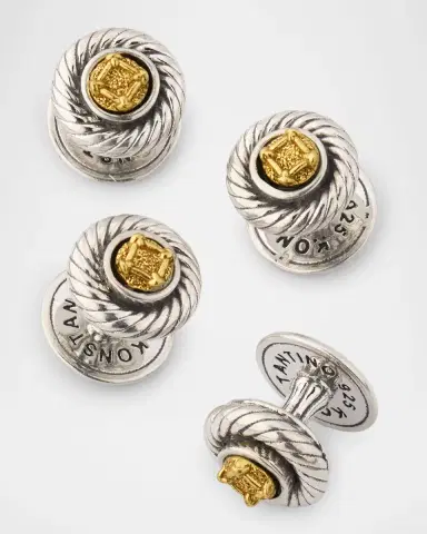 Konstantino Men 's Kavos Sterling Silver and Bronze Tuxedo Stud Set | Thumbnail 3