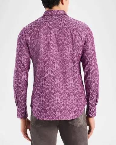 Robert Graham Men 's Highland Tonal Damask Sport Shirt | Thumbnail 2