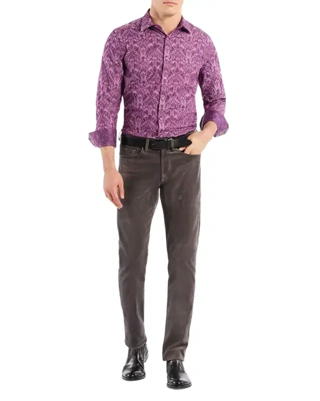 Men 's Highland Tonal Damask Sport Shirt