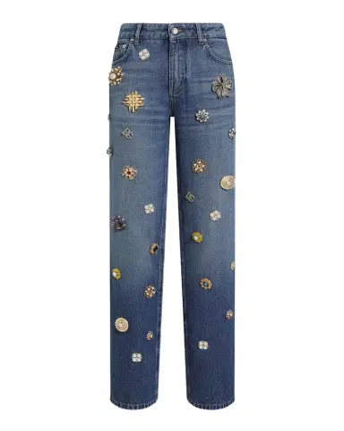 Dolce & Gabbana Adon Tavex Embellished Straight-Leg Jeans | Thumbnail 1