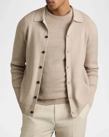 Reiss Men's Saint Ribbed Cardigan | Thumbnail 4