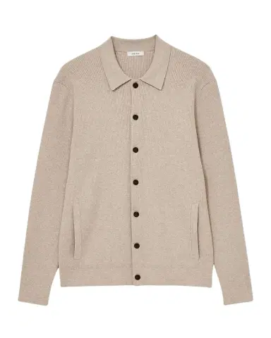 Reiss Men's Saint Ribbed Cardigan | Thumbnail 1