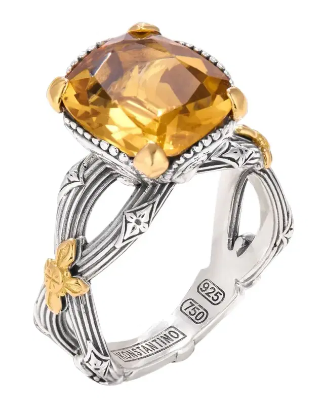 Kyma Silver and Gold Citrine Ring