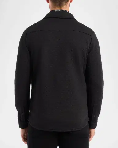 Robert Graham Men 's Downey Jacquard Scallop Knit Shirt Jacket | Thumbnail 3