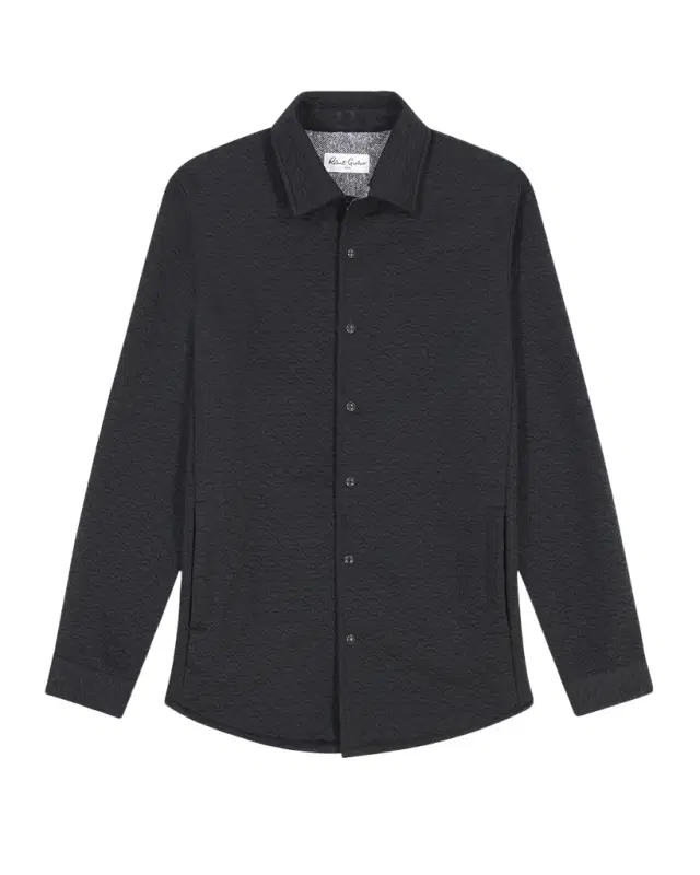 Men 's Downey Jacquard Scallop Knit Shirt Jacket