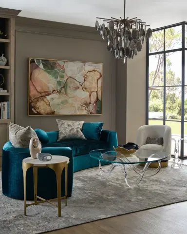 Haute House Carmen Peacock Sofa, 122" | Thumbnail 4