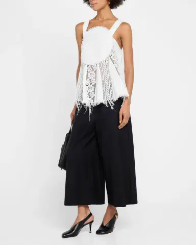 Loewe Anagram Lace Frayed Sleeveless Top | Thumbnail 2