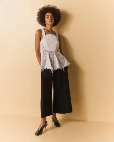 Loewe Anagram Lace Frayed Sleeveless Top | Thumbnail 5