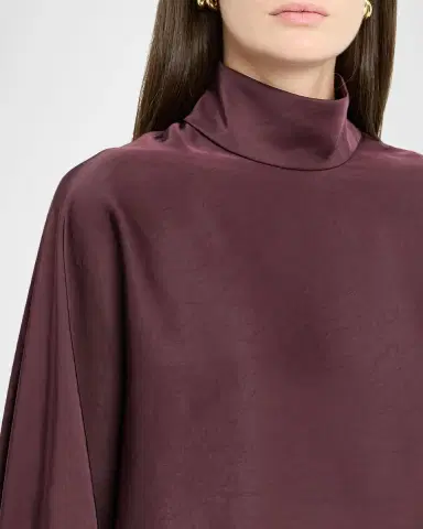 Lapointe Lightweight Satin Crop Caftan Top | Thumbnail 5
