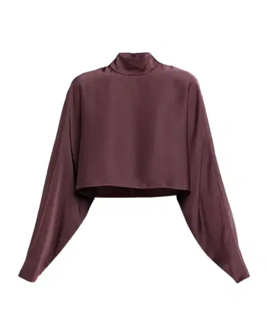Lapointe Lightweight Satin Crop Caftan Top | Thumbnail 1