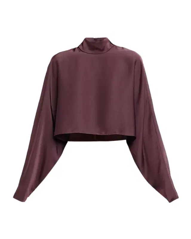 Lightweight Satin Crop Caftan Top