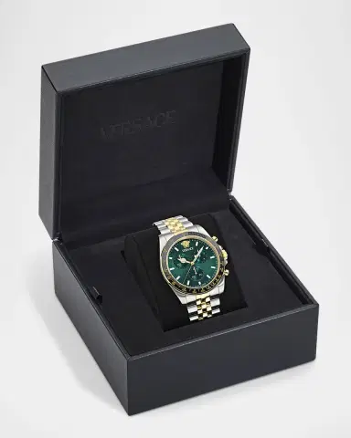 Versace Greca Chrono Wave 43MM Two Tone Bracelet Watch | Thumbnail 5
