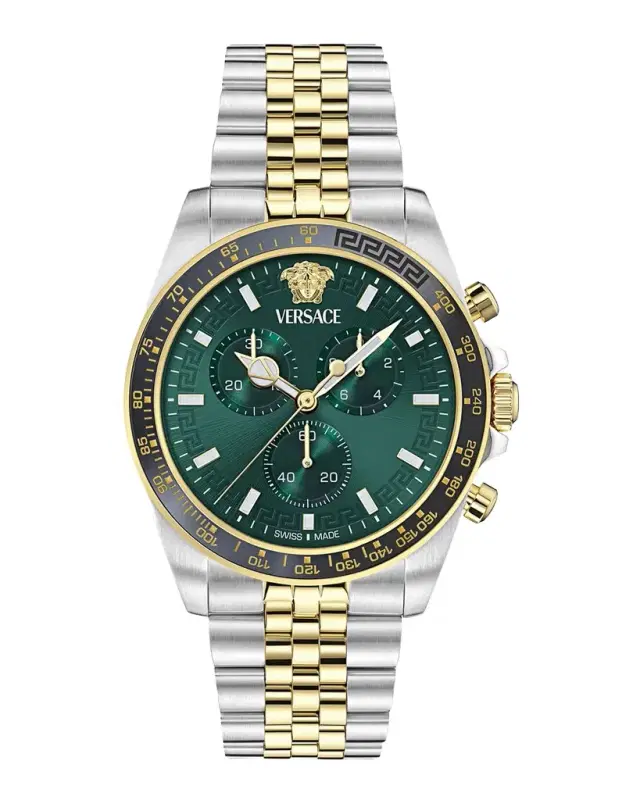 Versace Greca Chrono Wave 43MM Two Tone Bracelet Watch